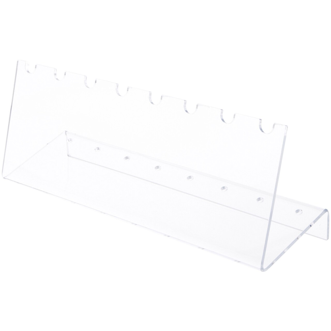 Plymor Clear Acrylic 8 Pen Display Holder (Angled-Front for Label), 4.25" H x 12" W x 3.625" D